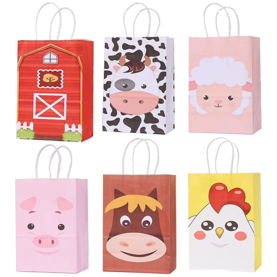 Farm Thema Snack Taschen aus Papier mit Griffen für Geburtstagsfeiern und Partys - Bild 2
