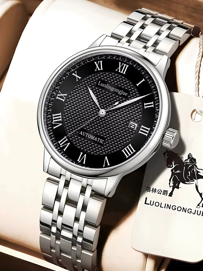 LUOLINGONGJUE Armbanduhr, Automatik, Edelstahl, Weiß, Herren - Bild 4
