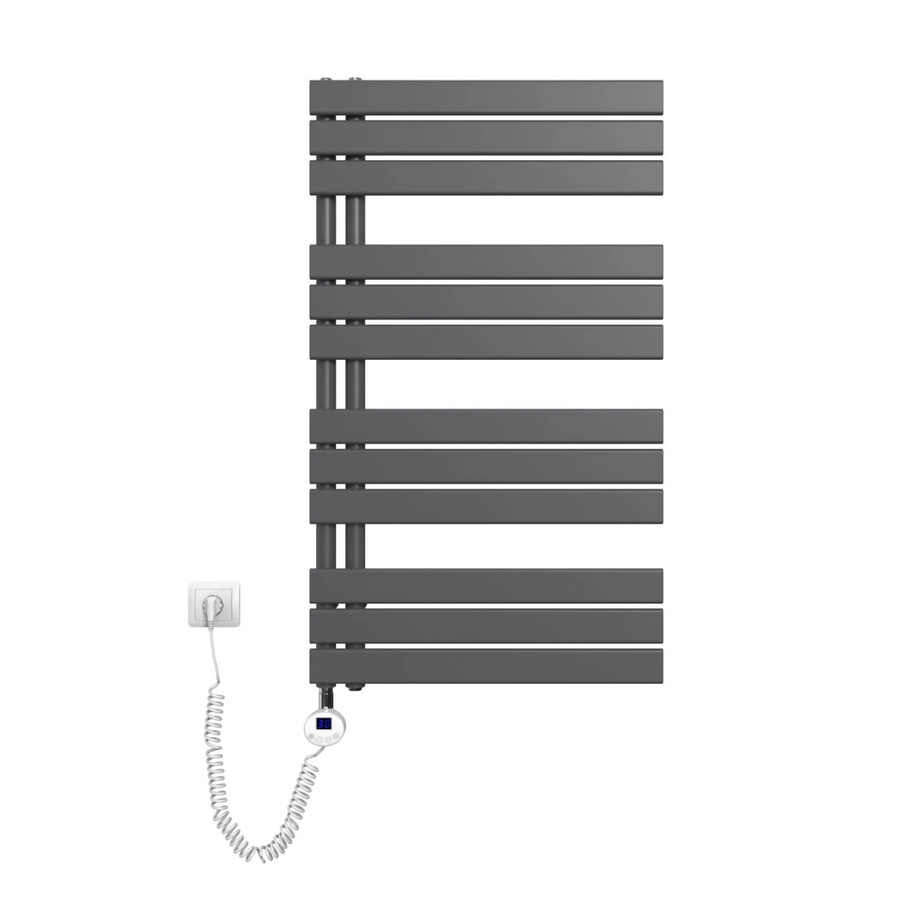 Emke Elektrischer Handtuchheizkörper mit Thermostat und Timer, 600W, Anthrazit, Höhe: 104 cm, Breite: 60 cm - Bild 2