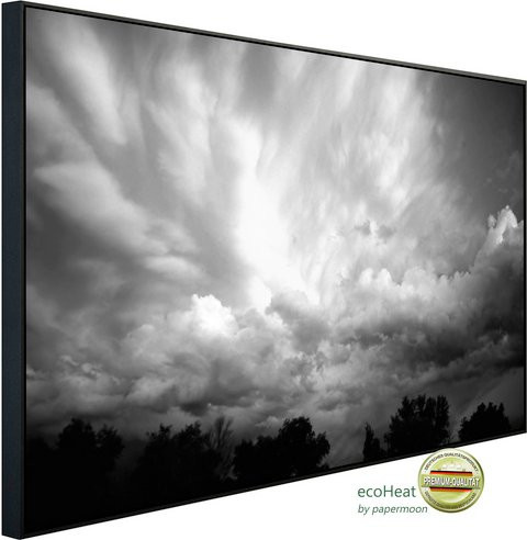 papermoon Infrarotheizung EcoHeat Himmel Schwarz Weiss mit Matt-Effekt und App-Steuerung - Bild 1