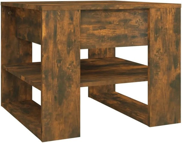 vidaXL Couchtisch aus Holzwerkstoff in Räuchereiche, Braun, B/T/H: 55,5 x 55,5 x 45 cm - Bild 1