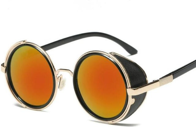 HELLSING Anime Alucard Sonnenbrille, Metall, Vollrand, rund, orange, Unisex - Bild 1