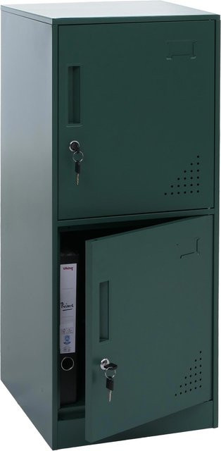 MCW Spind P63 Wertfachschrank aus Stahl mit 2 Türen in Grün, H: 90 cm, B: 38 cm, T: 45 cm - Bild 1