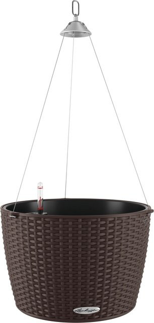 Lechuza Hängeampel Nindo Cottage in Mokka mit integriertem Erdbewässerungssystem und Flechtoptik, Durchmesser: 35 cm - Bild 1