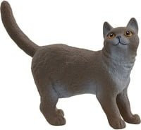 Schleich Farm World Britische Kurzhaar Katze Spielfigur bläulich - Bild 1