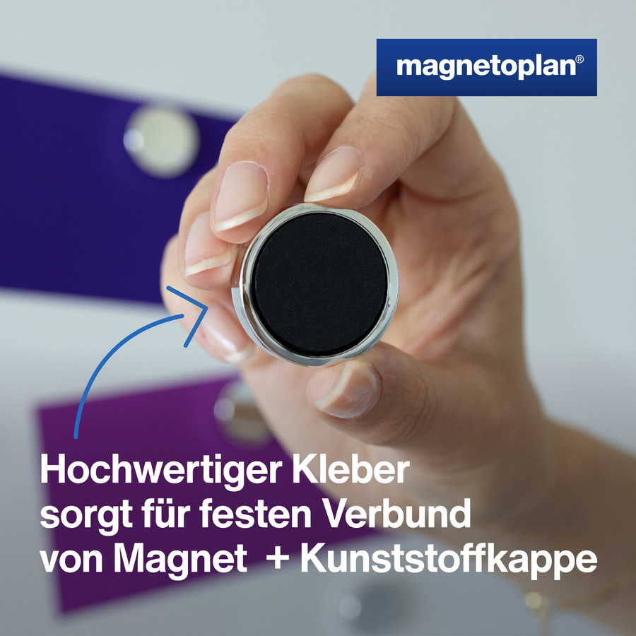 Magnetoplan Ergo-Magnete Medium in Silber, 10 Stück - Bild 2