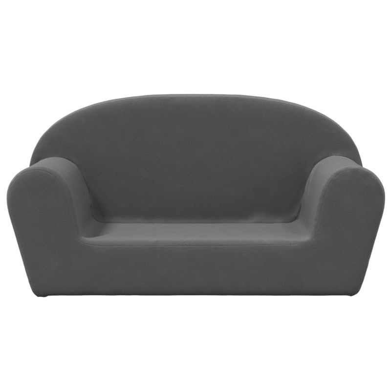 vidaXL Kindersofa 2-Sitzer aus weichem Plüsch in Anthrazit/Grau mit Maßen B: 84,0 cm, T: 34,0 cm, H: 45,0 cm - Bild 3