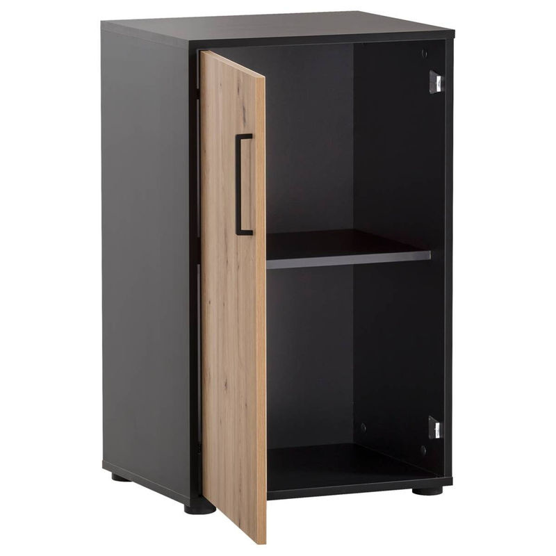 Schildmeyer Aktenschrank Aino Midischrank in Schwarzmatt und Artisan Eiche, B/H/T: 51 x 83,6 x 41 cm - Bild 4