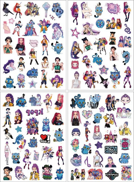 Yiran toy 1 Dämonenjäger Temporäre Tattoos Cartoon Anime und K-Pop Girlgroup Sticker - Bild 1