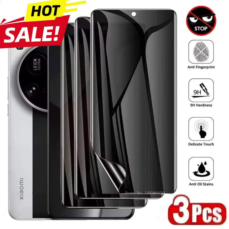 3er-Pack Anti-Spy Hydrogel Displayschutzfolie für Xiaomi 15 Ultra 14 13 Pro 14T 13T 12T Pro 12 11 Lite transparent - Bild 3