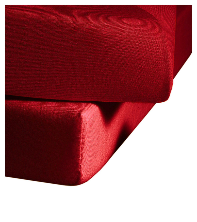 Fleuresse Fein-Jersey Spannbetttuch Bettlaken aus Jersey in Rot, B/T: 140 x 200 cm - Bild 1