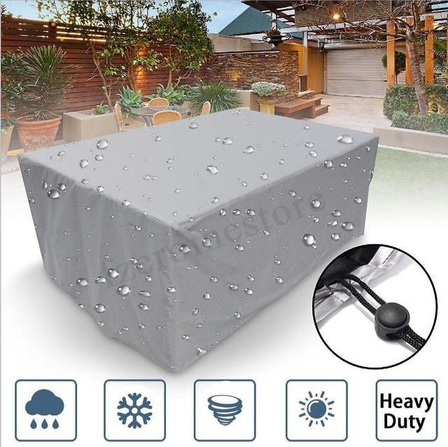 Wasserdichte Outdoor-Möbelabdeckung für Hoftisch und Stühle von HomeHarmony in Silber, B/T/H: 80 x 80 x 80 cm - Bild 1
