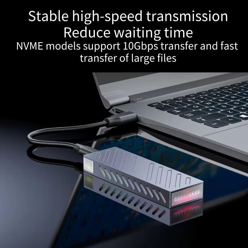 Kebidu M.2 NVMe und SATA SSD-Gehäuse Dual Protocol Adapter mit USB 3.1 Typ C, 10 Gbit/s, Aluminium Externe Box für M- und B&M Key - Bild 2