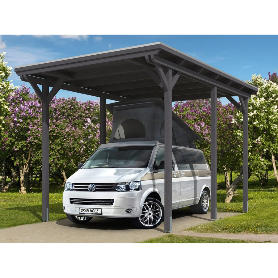 Skan Holz Carport Emsland Caravan in Schiefergrau, B/T: 404 x 604 cm - Bild 2