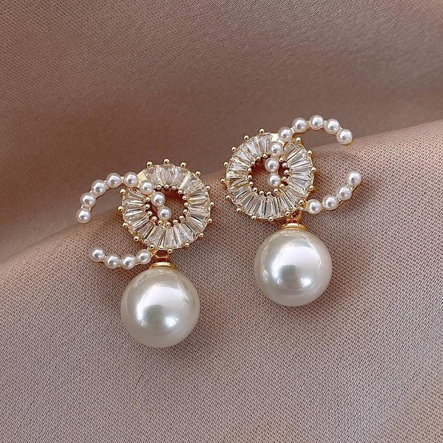 Wucifang Jewelry Ohrringe, Perle, Kupfer, brown, Damen - Bild 1