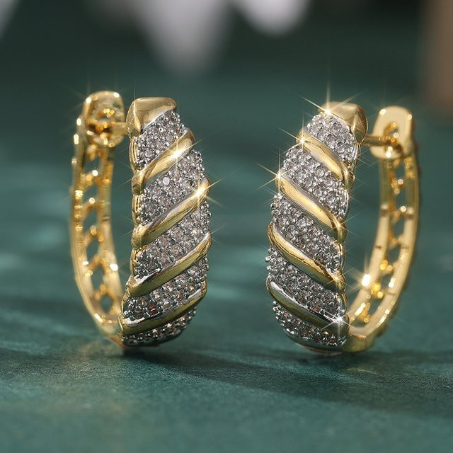 YoYo Creolen, Gold, Zirkonia, Damen - Bild 1