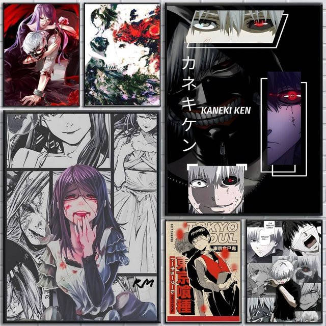 Tokyo Ghoul Manga-Poster von Bilibili, selbstklebender Papierdruck, mehrfarbig, rechteckig - Bild 1