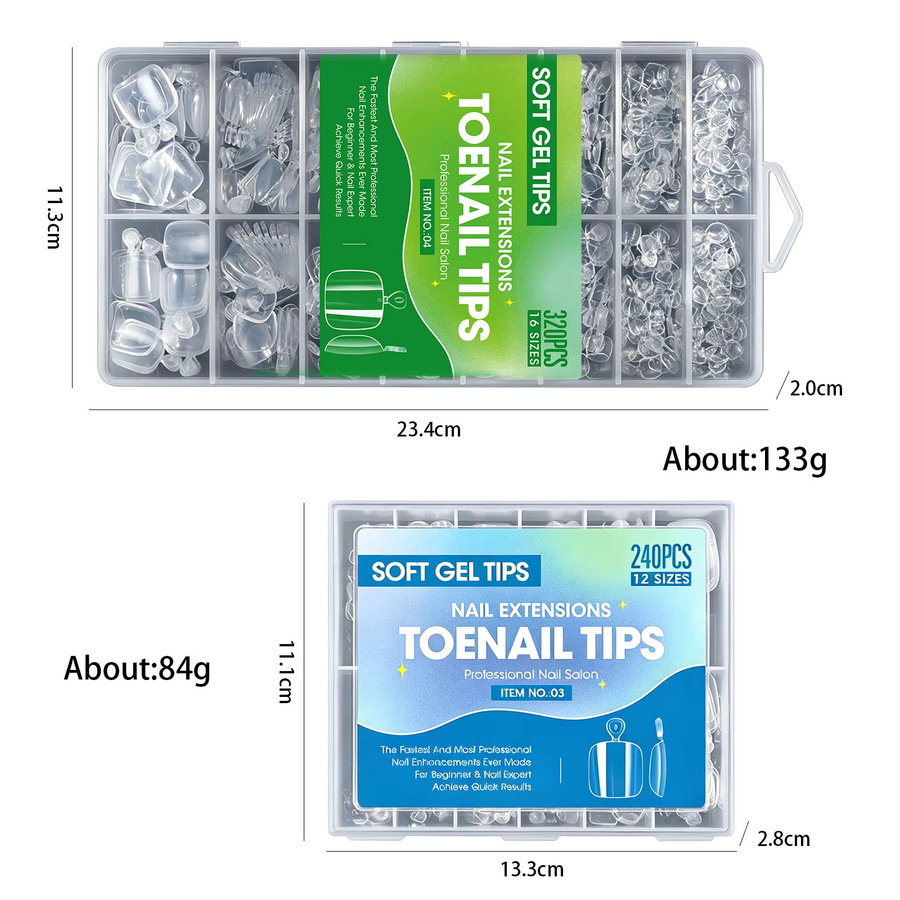 Misscheering Gel-Zehennagelspitzen, Transparent, 240 Stück - Bild 6
