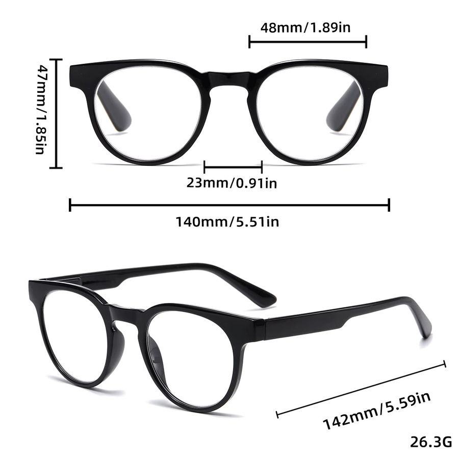 Retro-Lesebrille, rund, Vollrand, Kunststoff, Damen - Bild 3