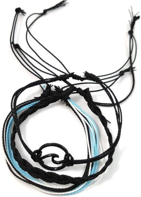 Armbandset Twist Wave, Wachsfaden, Polyester, schwarz, Damen - Bild 1