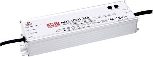 Mean Well HLG-185H-24 LED-Treiber, silberner LED-Trafo mit 187W, 24 V/DC und IP67 Schutzklasse - Bild 1