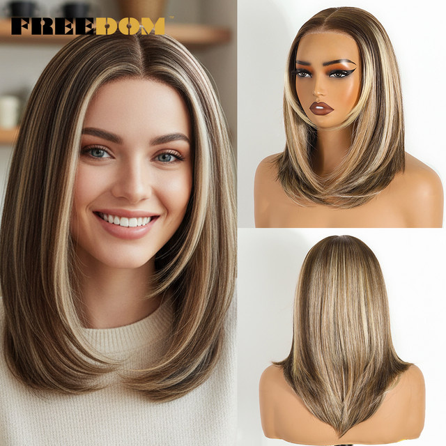 FREEDOM Perücke, Kurzer Bob, Ombre Brown, Damen - Bild 1