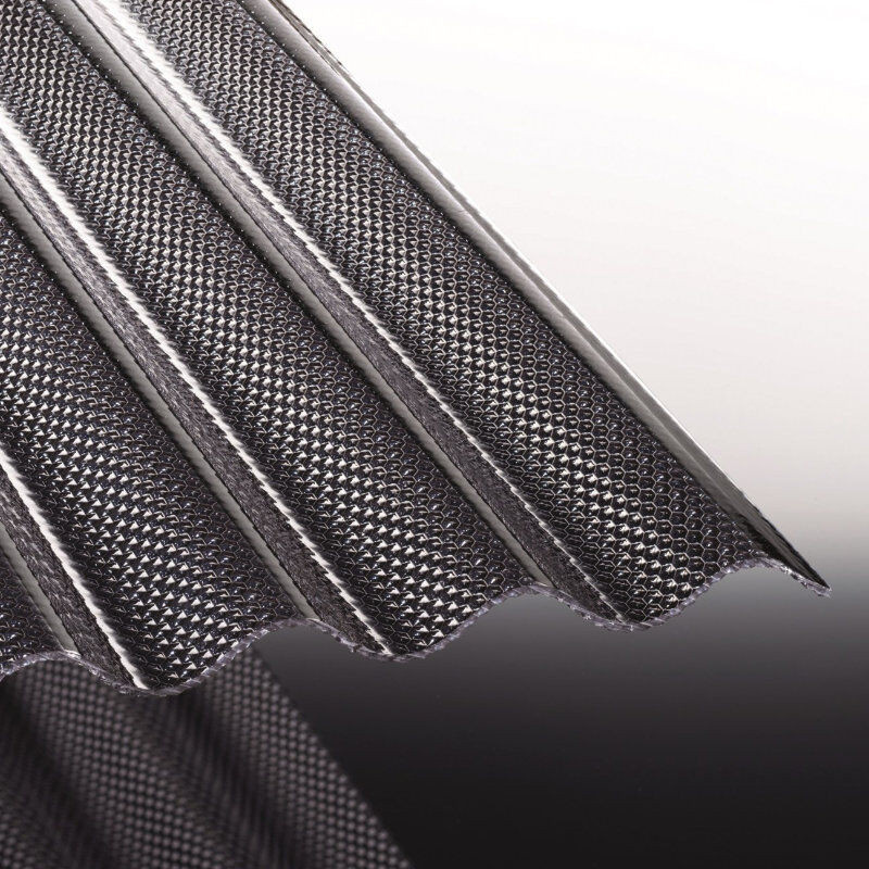 Tejemacro Polycarbonat Wellplatte mit Wabenstruktur in Lichtgrau, Breite: 104,5 cm, Dicke: 2,8 mm - Bild 1