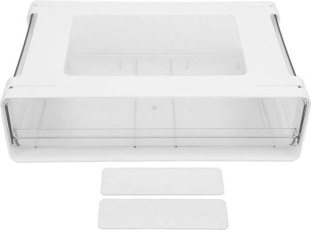 CosyHome Schreibtisch Schubladen Organizer aus Kunststoff, Ausziehbare Aufbewahrungsschublade für das Büro, Weiß/Transparent - Bild 1