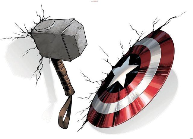 Komar Deko-Sticker Avengers Hammer Wandaufkleber Mehrfarbig B: 100 cm, H: 70 cm - Bild 1