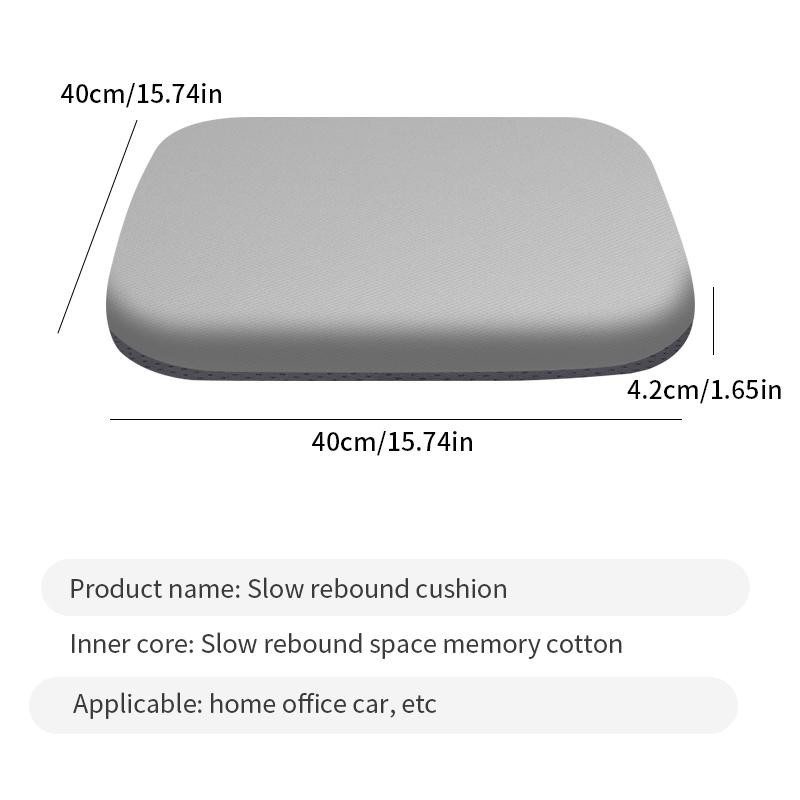 Ergonomisches Memory-Schaum Sitzkissen von Yiran Furniture aus Baumwolle und Polyester, Farbe: Grau, B/T/H: 40 x 40 x 1 cm - Bild 2