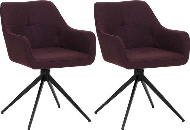 CHEFGASTRO Esszimmerstuhl 2er-Set in Bordeaux Rot mit Stoffbezug, B/T/H: 80 x 53 x 59 cm, Sitzhöhe: 41 cm - Bild 1