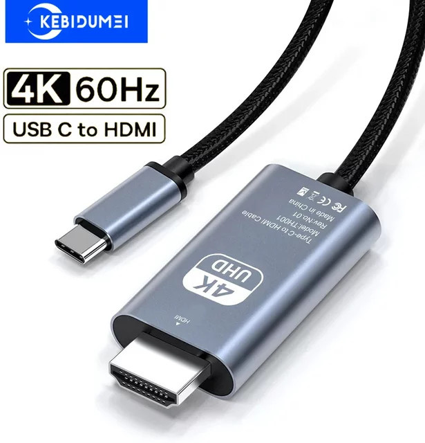 kebidumei USB C auf HDMI Adapter Typ C zu HDMI Kabel für 4K UHD 60Hz, Konverter für iPhone 15, MacBook Air, iPad und Samsung Laptop - Bild 1