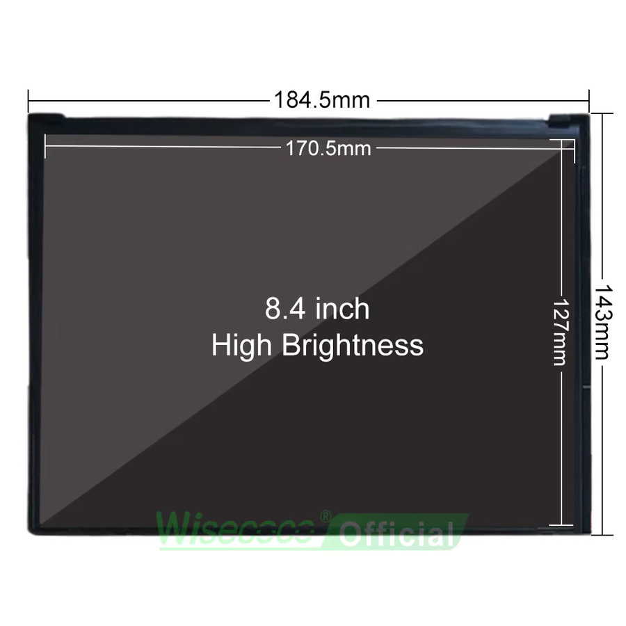 Wisecoco 8,4 Zoll LCD-Display in Schwarz mit 1500 Nits Helligkeit und 1024 x 768 Auflösung für den Außeneinsatz - Bild 2