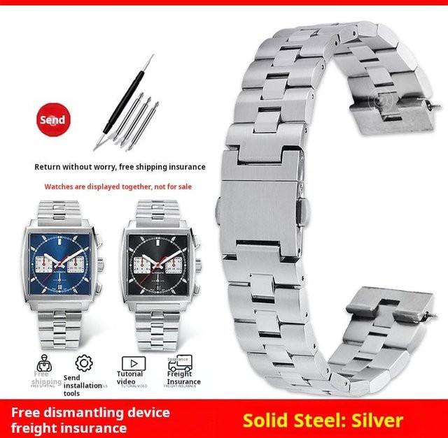 Uhrenarmband Edelstahl, 22 mm, Herren, silber - Bild 1