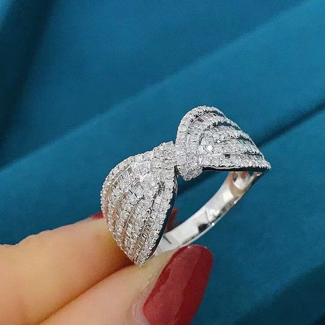Huitan Eheringe, Silber, Zirkonia, Damen - Bild 1
