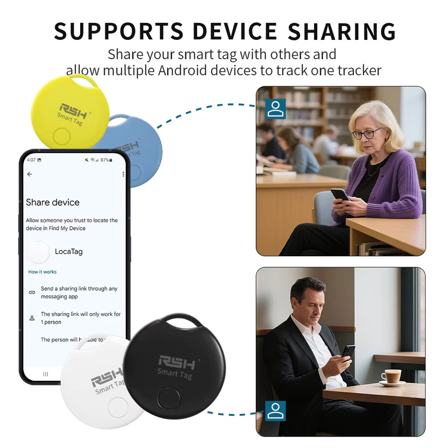 RSH Tracker für Android Smart Tag mit Google Find My Device Unterstützung, Anti-Verlust-Erinnerung und Ton zur Lokalisierung von Schlüsseln und Gepäck - Bild 6