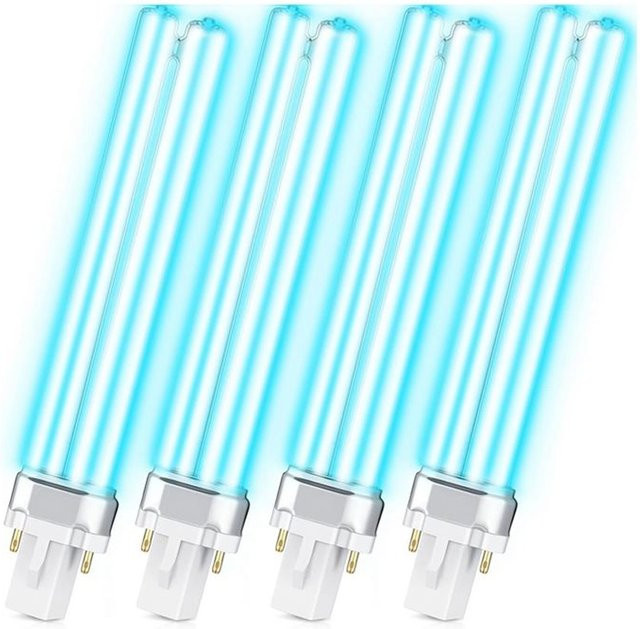 ABFI 4er Set UV-C Ersatzlampen für Teichklärungslampen, 9 W, G23-Sockel, kompatibel mit UVE9 CF400 CF500, weiß/transparent - Bild 1