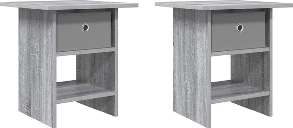 Set aus 2 Nachttischen von vidaXL in Grau, modernes Design aus Holzwerkstoff, B/T/H: 41 x 40 x 45 cm - Bild 1