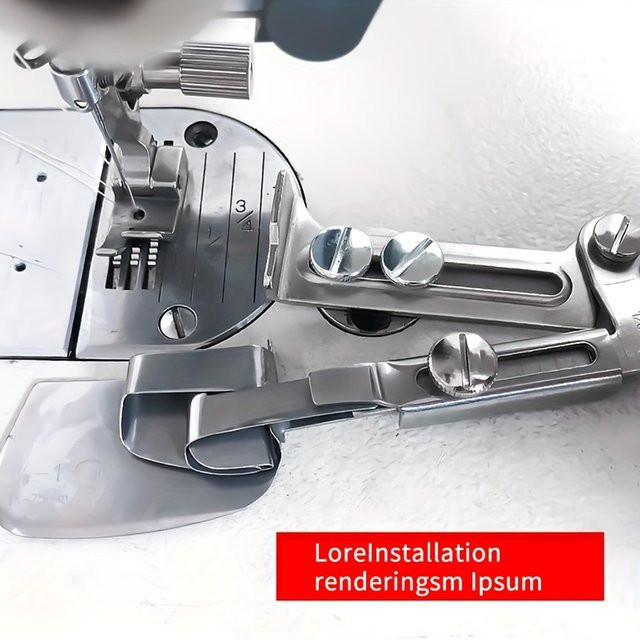 Einstellbarer Flachbett-Rollenrandwender aus Metall in Silber für Hemden und Vorhangsäume - Bild 1
