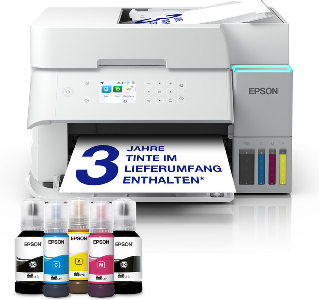 Epson EcoTank ET-3956 Multifunktionsdrucker in Weiß mit Drucken, Scannen und Kopieren sowie Wi-Fi und Ethernet - Bild 1