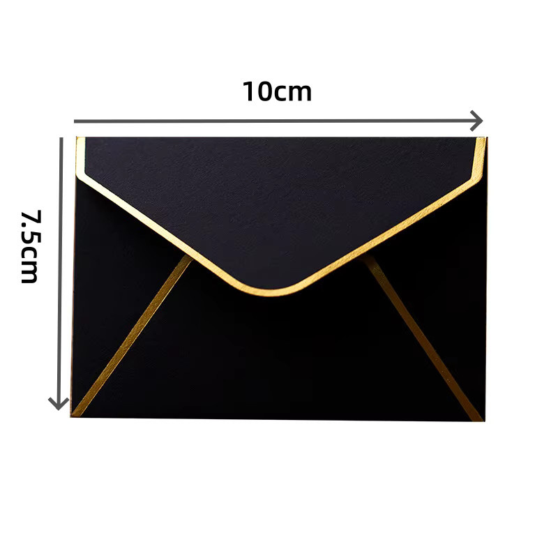 10 Mini-VIP-Umschläge aus Goldfolie und Papier für Mitgliedskarten und Grußkarten, B: 10,0 cm, H: 7,5 cm, Farben: Gold, Weiß, Schwarz - Bild 4