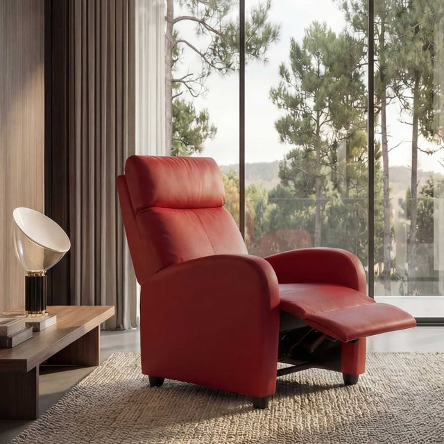 MCW Relaxsessel Dallas in Rot aus Kunstleder - Bild 1