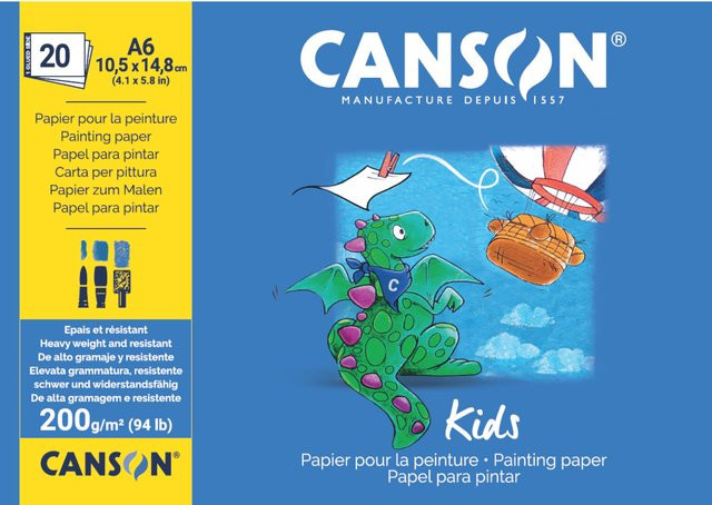 Canson Kids Mal Block DIN A6 naturweiß 20-teiliges Set - Bild 1