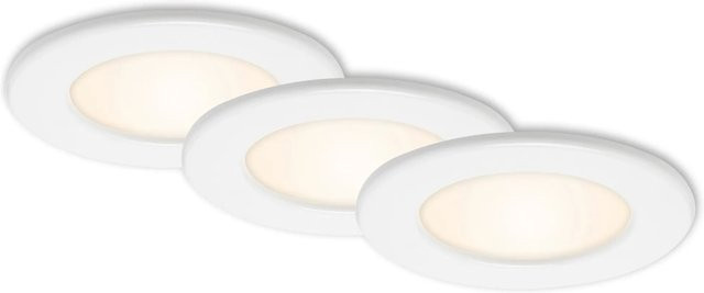 Briloner LED Einbauleuchten Thin 3er-Set Warmweiß Weiß B: 11,5 cm, T: 3 cm - Bild 1
