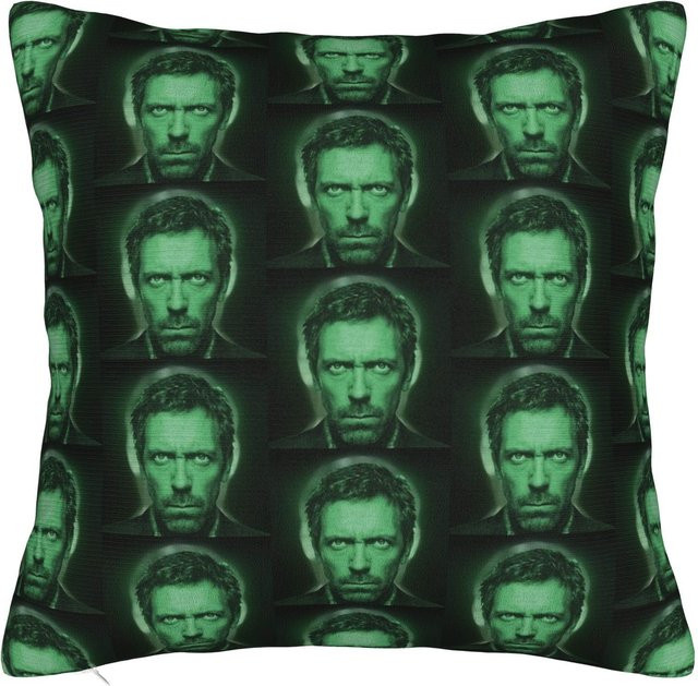JMG Clothing Dr House MD Jeder Lügen Minifolk Quadratische Kissenhülle aus Polyester, Farbe: Grün, B/T/H: 45 x 45 x 1 cm - Bild 1