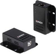 Lindy USB 2.0 Cat.5 Extender mit Power Over Ethernet, USB-C und USB-A, Schwarz, bis zu 50 m - Bild 2