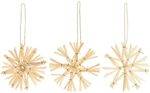 Rico Design Strohstern-Set aus Naturstroh, 9-teilig, Durchmesser: 6 cm - Bild 1