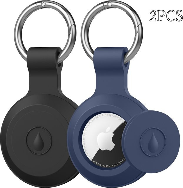2er-Set Silikon Schutzhüllen für Apple AirTag als Anti-Scratch Abdeckung mit Schlüsselbund-Halterung - Bild 1