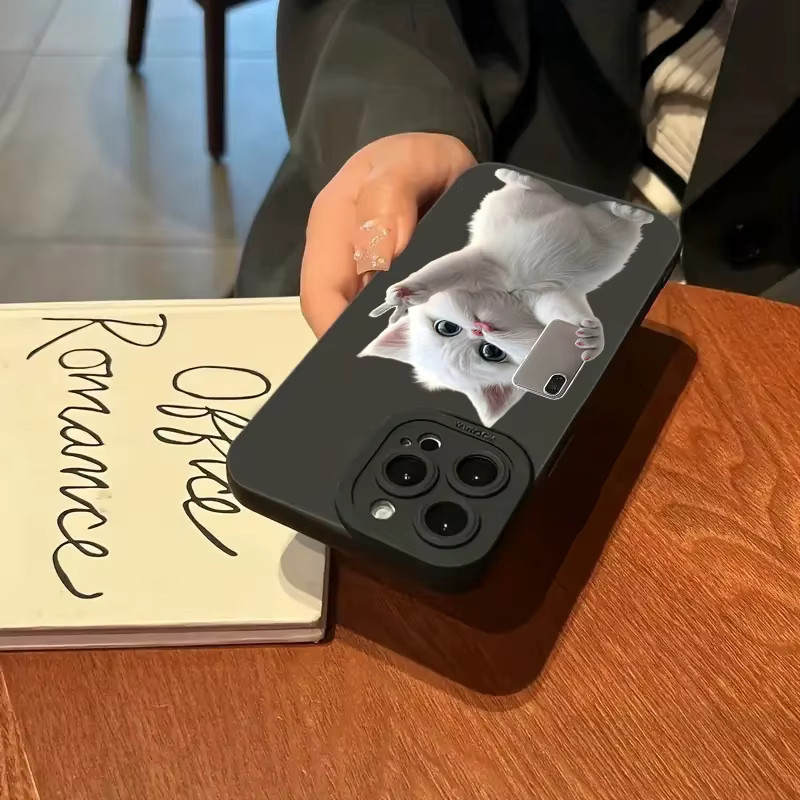 Silikon Soft Cover mit Katzenmuster für Xiaomi Redmi Note 14 13 12 11 Pro Plus 4G 5G 12S 11S 10S 13C 14C 12 in Schwarz - Bild 4