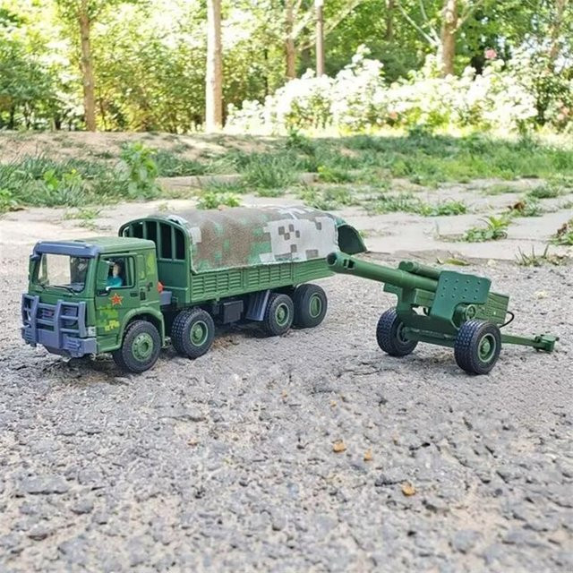 Linyi toy car Taktisches LKW-Panzerfahrzeug Modell, 1:50, Metall, mit Sound und Licht, ab 14 Jahren - Bild 1